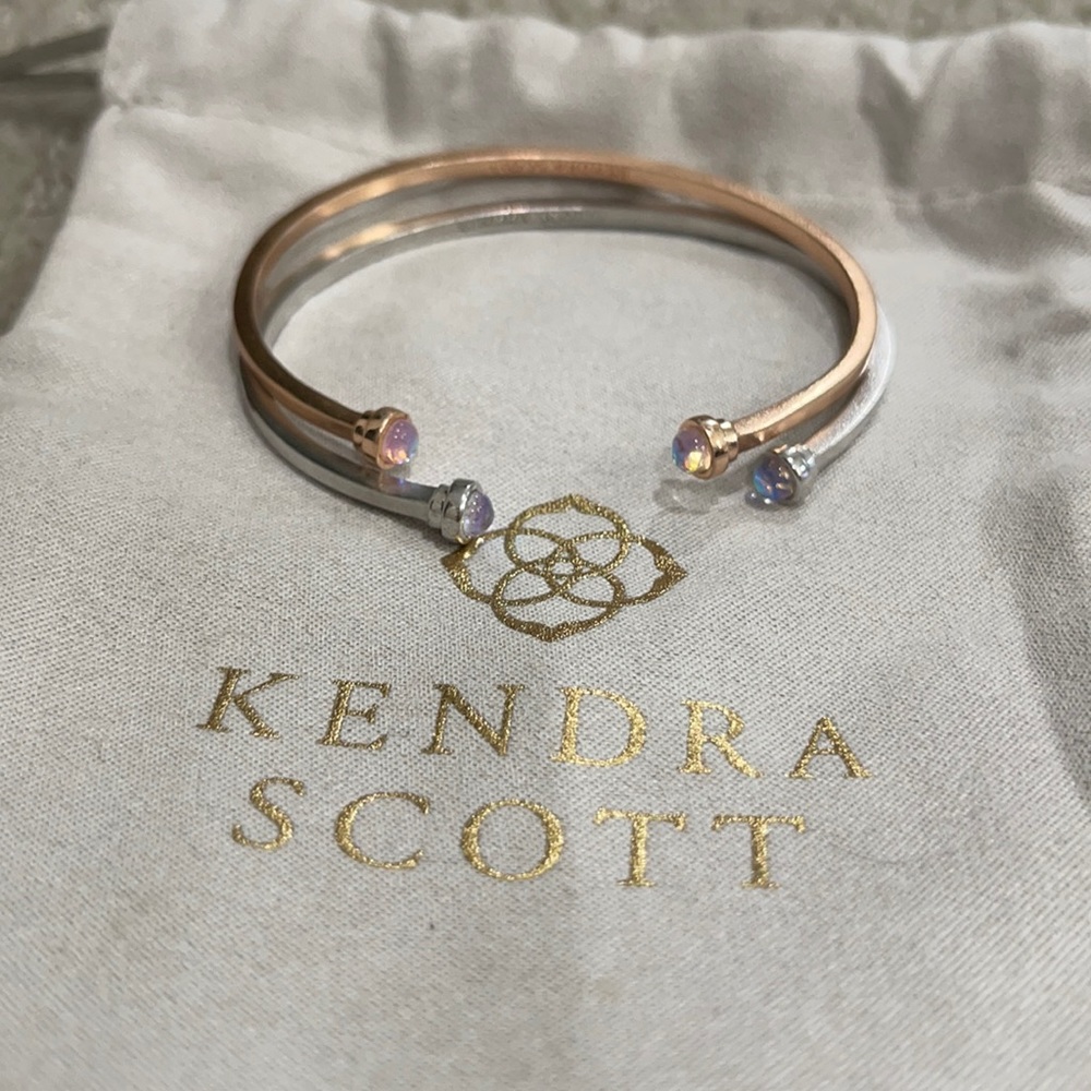 Kendra Scott silver and rose gold cuff bracelets